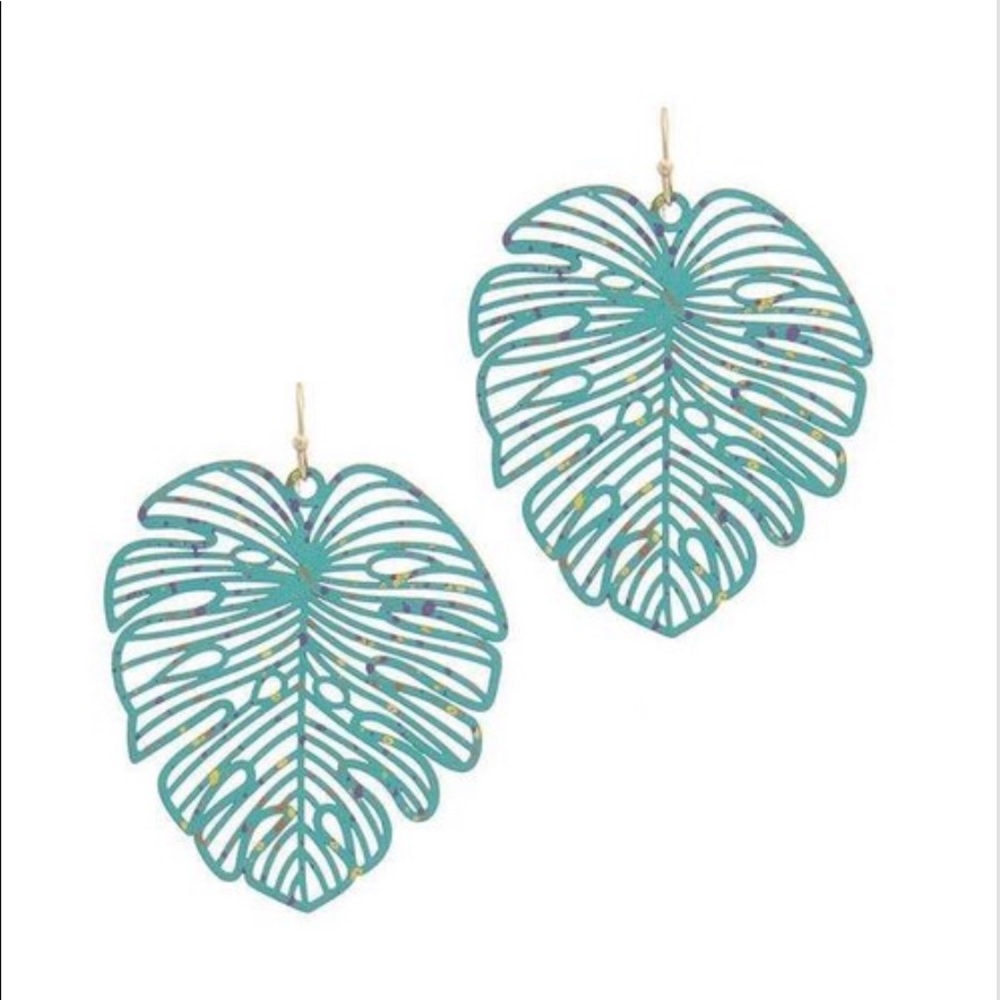 Palm leaf earrings